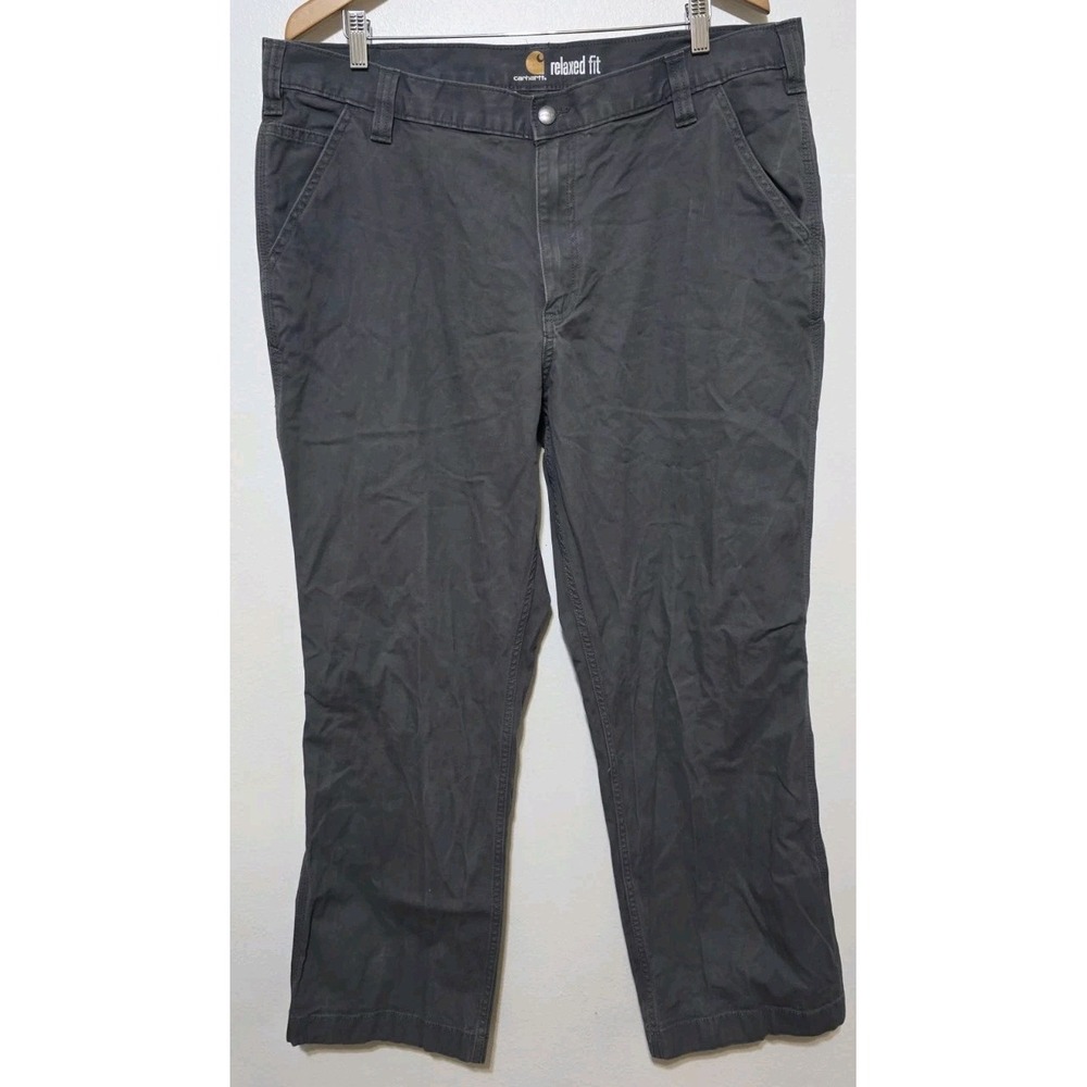 Carhartt Mens Work Pant Work Carpenter Gray Relaxed Fit Rugged Flex Canvas 40x30